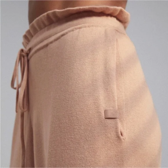 NWOT Lunya Cozy Cotton Silk Nutmeg Neutral Knit Drawstring Wide Leg Pants Size M - Picture 12 of 13